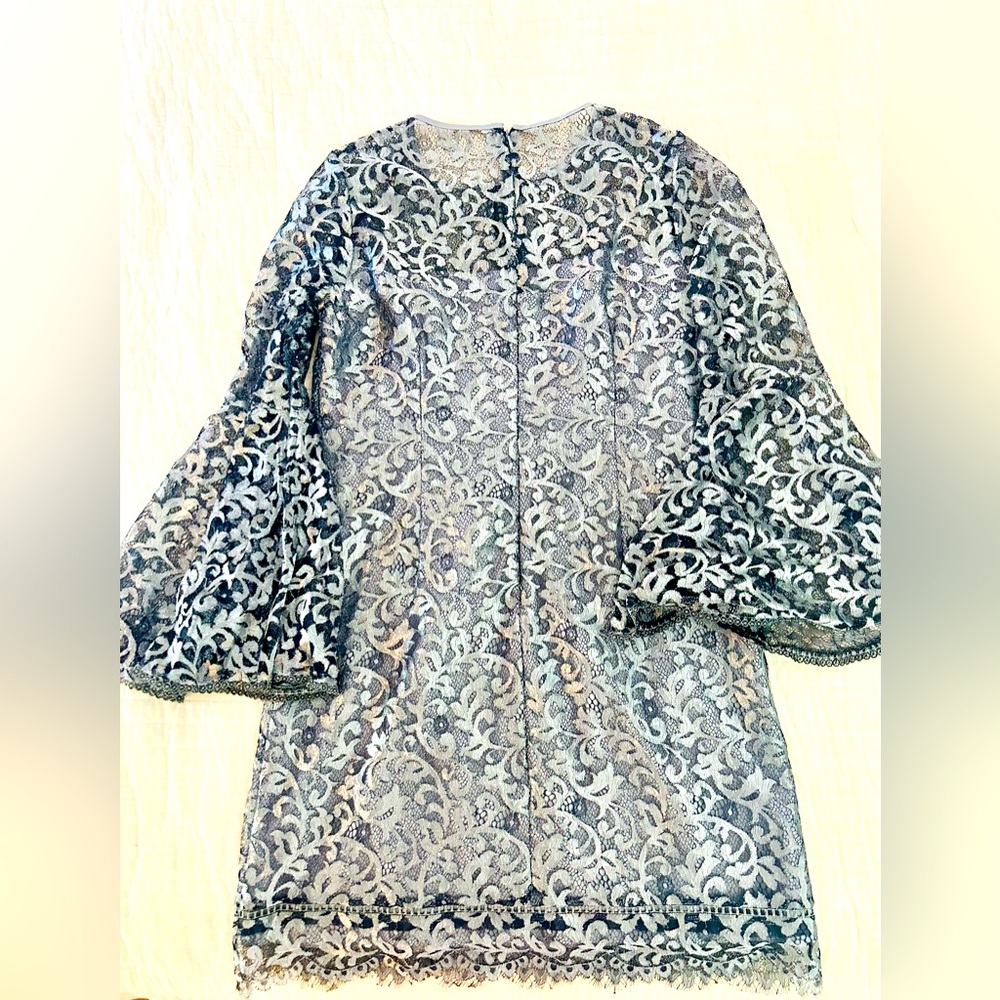 Elegant WHBM Lace Bell Sleeve Dress